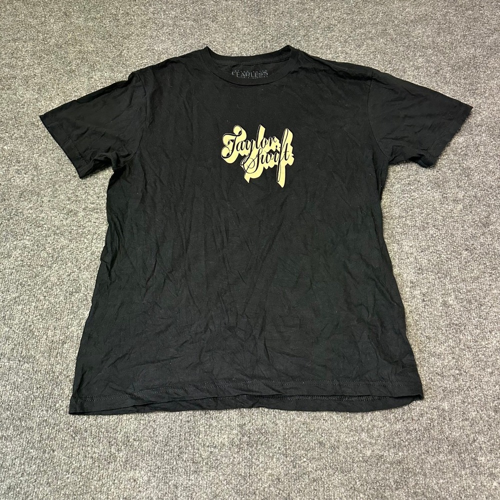 Taylor Swift T-Shirt Womens Size M Black Fearless Taylors Version Graphic Cotton